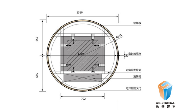 包柱氟碳鋁單板安裝節(jié)點(diǎn)示意圖